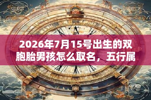 2026年7月15号出生的双胞胎男孩怎么取名，五行属什么