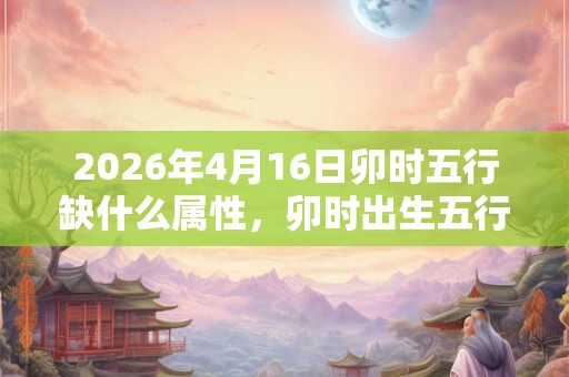 2026年4月16日卯时五行缺什么属性，卯时出生五行缺什么