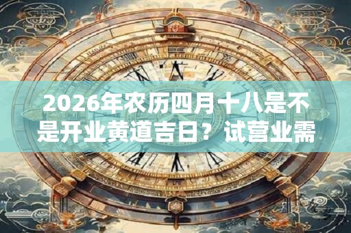 2026年农历四月十八是不是开业黄道吉日？试营业需要注意什么？