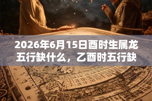 2026年6月15日酉时生属龙五行缺什么，乙酉时五行缺什么