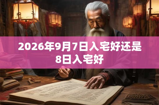 2026年9月7日入宅好还是8日入宅好