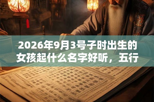 2026年9月3号子时出生的女孩起什么名字好听，五行属什么