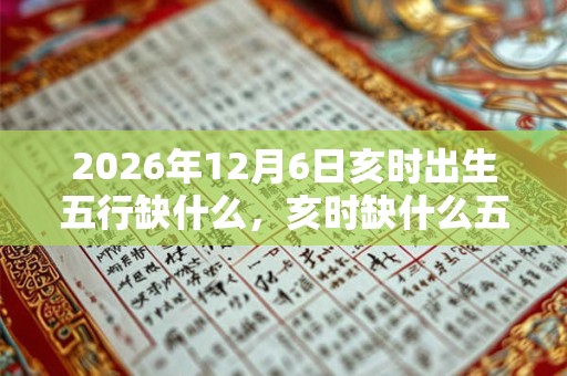 2026年12月6日亥时出生五行缺什么，亥时缺什么五行