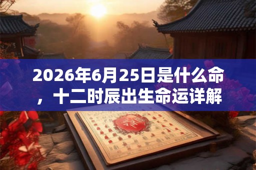 2026年6月25日是什么命，十二时辰出生命运详解