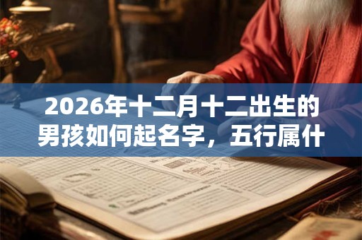 2026年十二月十二出生的男孩如何起名字，五行属什么
