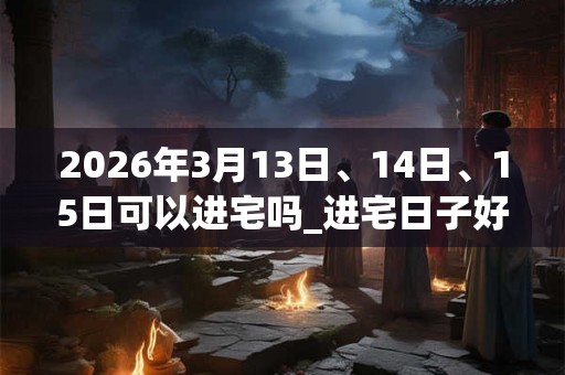 2026年3月13日、14日、15日可以进宅吗_进宅日子好吗