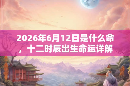 2026年6月12日是什么命，十二时辰出生命运详解