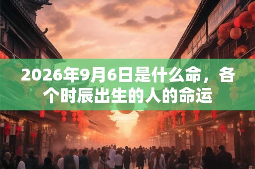 2026年9月6日是什么命，各个时辰出生的人的命运