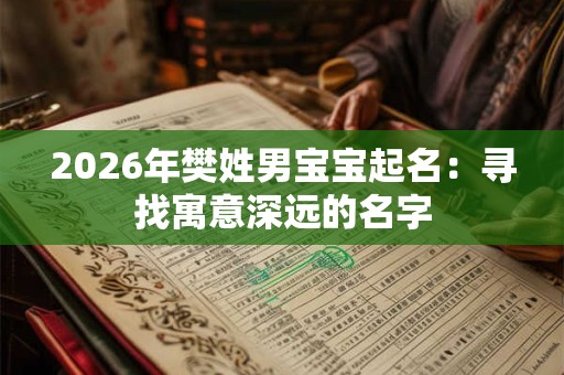 2026年樊姓男宝宝起名：寻找寓意深远的名字