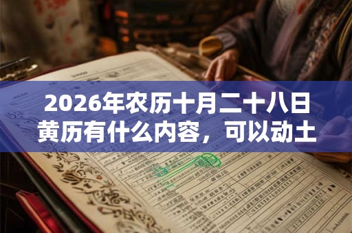 2026年农历十月二十八日黄历有什么内容,可以动土吗? 2026年农历十月二十八日黄历有什么内容,可以动土吗?