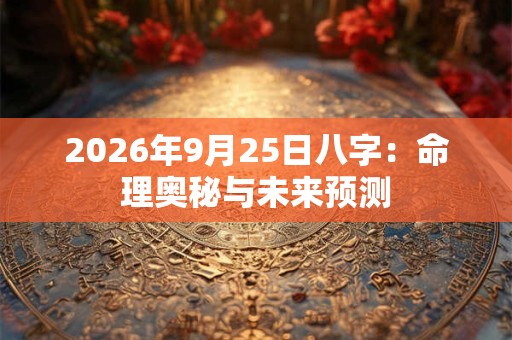 2026年9月25日八字:命理奥秘与未来预测 2026年9月25日八字:命理奥秘与未来预测