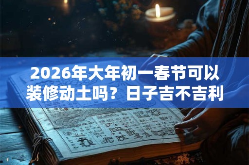 2026年大年初一春节可以装修动土吗?日子吉不吉利? 2026年大年初一春节可以装修动土吗?日子吉不吉利?