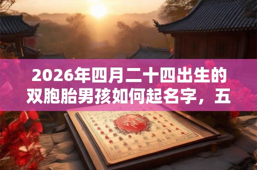 2026年四月二十四出生的双胞胎男孩如何起名字，五行属什么