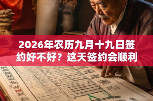 2026年农历九月十九日签约好不好？这天签约会顺利吗？