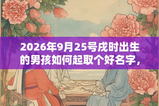 2026年9月25号戌时出生的男孩如何起取个好名字,五行属什么 2026年9月25号戌时出生的男孩如何起取个好名字,五行属什么