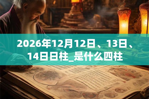 2026年12月12日、13日、14日日柱_是什么四柱 2026年12月12日、13日、14日日柱_是什么四柱