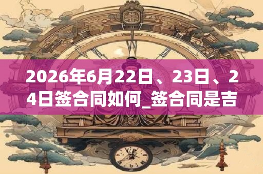 2026年6月22日、23日、24日签合同如何_签合同是吉日吗 2026年6月22日、23日、24日签合同如何_签合同是吉日吗