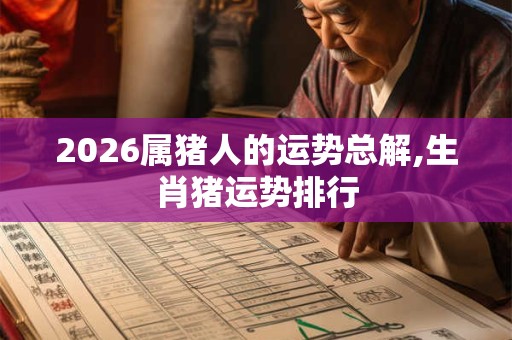 2026属猪人的运势总解,生肖猪运势排行