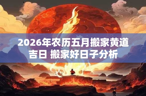 2026年农历五月搬家黄道吉日 搬家好日子分析