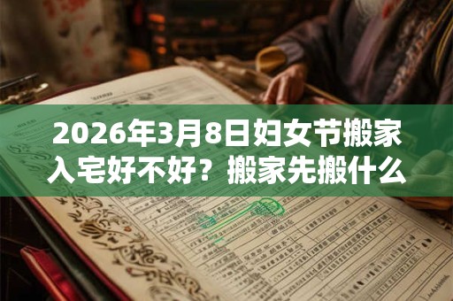 2026年3月8日妇女节搬家入宅好不好？搬家先搬什么东西？