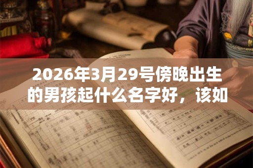 2026年3月29号傍晚出生的男孩起什么名字好，该如何取名？