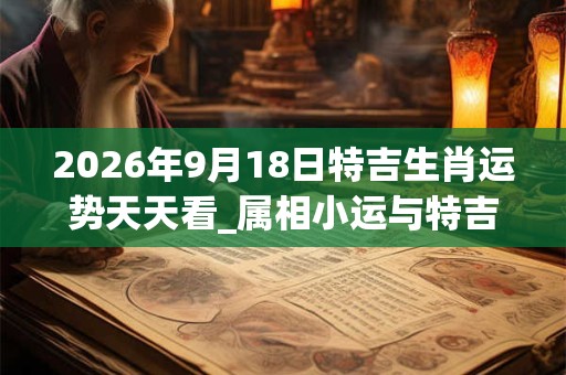 2026年9月18日特吉生肖运势天天看_属相小运与特吉生肖播报