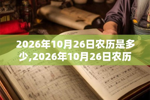 2026年10月26日农历是多少,2026年10月26日农历表