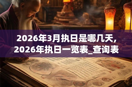 2026年3月执日是哪几天,2026年执日一览表_查询表