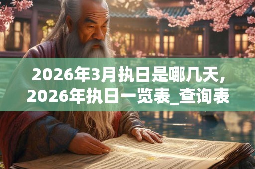 2026年3月执日是哪几天,2026年执日一览表_查询表