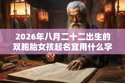 2026年八月二十二出生的双胞胎女孩起名宜用什么字，五行属什么