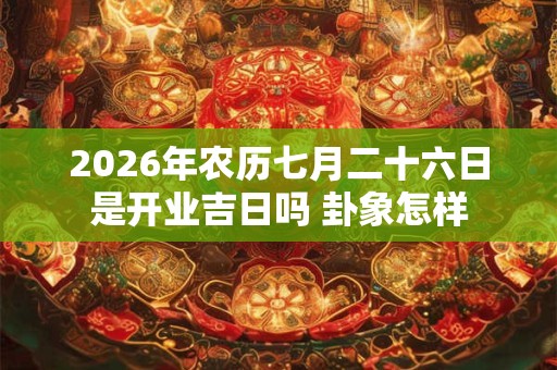 2026年农历七月二十六日是开业吉日吗 卦象怎样 2026年农历七月二十六日是开业吉日吗 卦象怎样