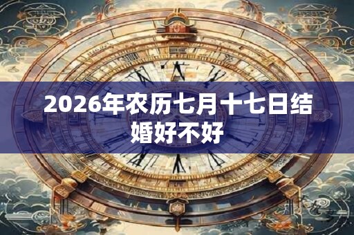 2026年农历七月十七日结婚好不好