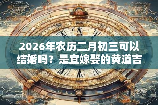 2026年农历二月初三可以结婚吗？是宜嫁娶的黄道吉日吗？