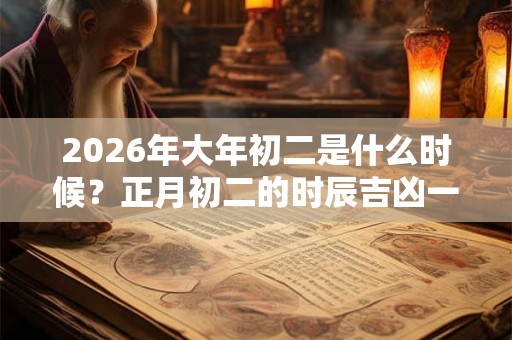 2026年大年初二是什么时候？正月初二的时辰吉凶一览表