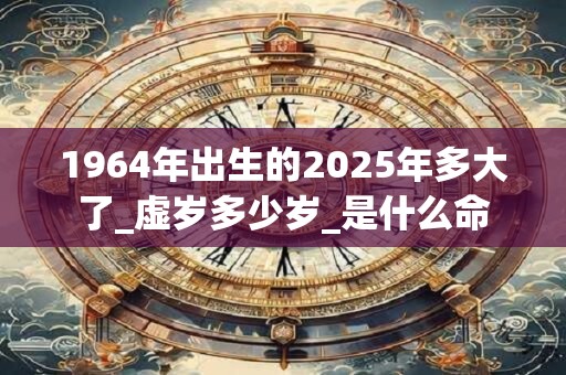 1964年出生的2025年多大了_虚岁多少岁_是什么命 1964年出生的2025年多大了_虚岁多少岁_是什么命