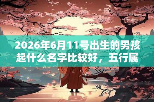 2026年6月11号出生的男孩起什么名字比较好，五行属什么