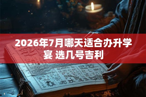 2026年7月哪天适合办升学宴 选几号吉利