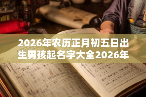 2026年农历正月初五日出生男孩起名字大全2026年名字
