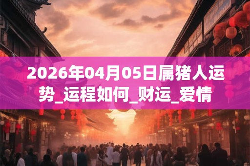 2026年04月05日属猪人运势_运程如何_财运_爱情 2026年04月05日属猪人运势_运程如何_财运_爱情