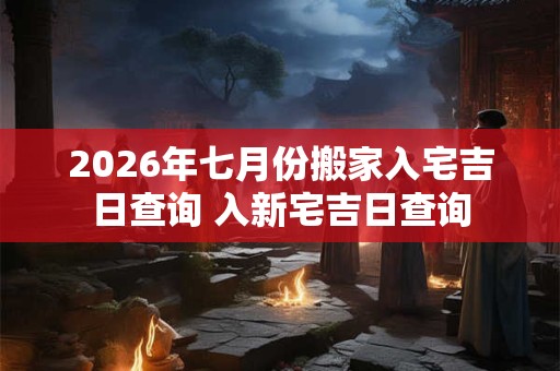 2026年七月份搬家入宅吉日查询 入新宅吉日查询 2026年七月份搬家入宅吉日查询 入新宅吉日查询