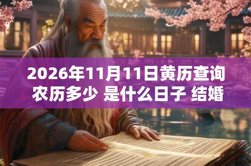 2026年11月11日黄历查询 农历多少 是什么日子 结婚吉时