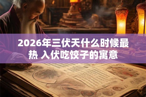 2026年三伏天什么时候最热 入伏吃饺子的寓意
