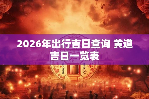 2026年出行吉日查询 黄道吉日一览表