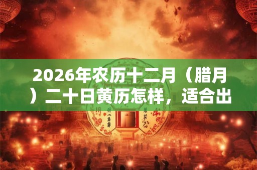 2026年农历十二月(腊月)二十日黄历怎样,适合出殡吗? 2026年农历十二月(腊月)二十日黄历怎样,适合出殡吗?