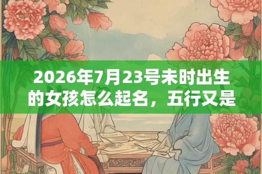 2026年7月23号未时出生的女孩怎么起名，五行又是什么？