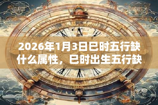2026年1月3日巳时五行缺什么属性，巳时出生五行缺什么