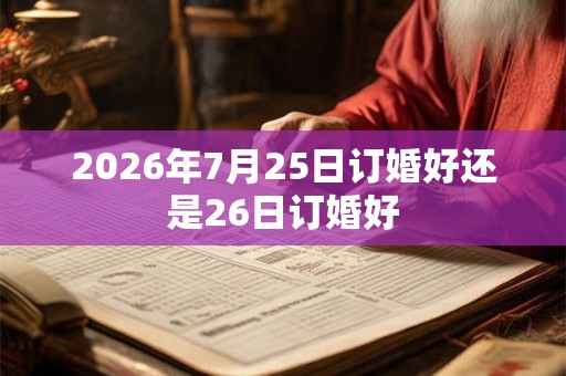 2026年7月25日订婚好还是26日订婚好
