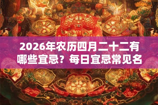 2026年农历四月二十二有哪些宜忌？每日宜忌常见名词解释