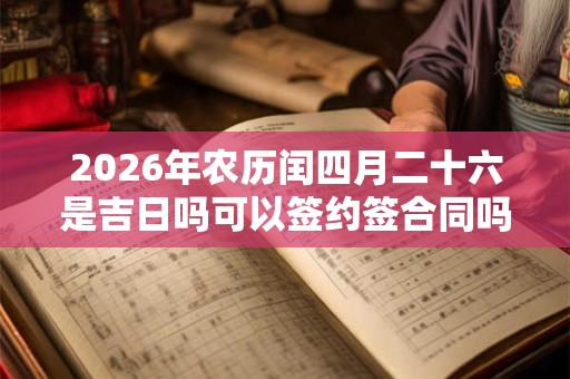 2026年农历闰四月二十六是吉日吗可以签约签合同吗？
