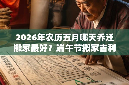 2026年农历五月哪天乔迁搬家最好？端午节搬家吉利吗？